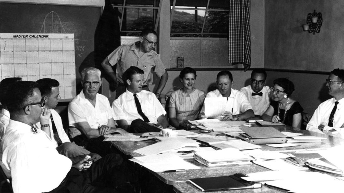 A Division of Education faculty meeting, 1960.