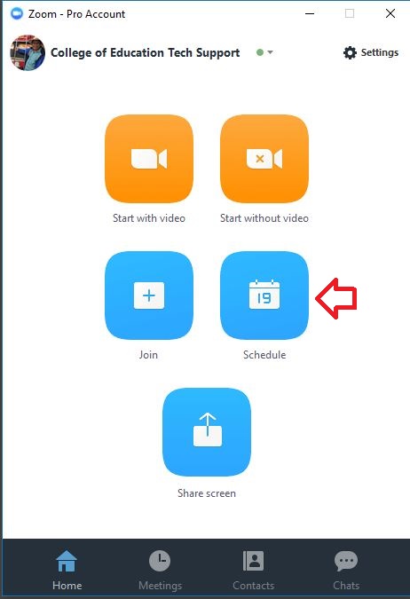 Schedule button