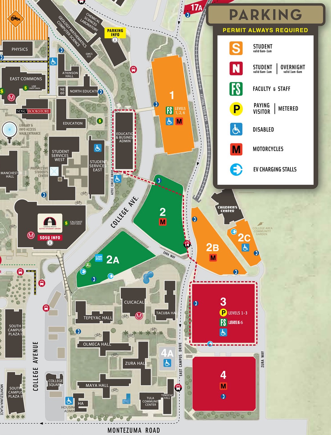 SDSU parking map