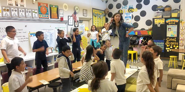 Mallari with her class