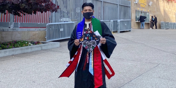 Javier Diego Jacinto outside Petco Park.