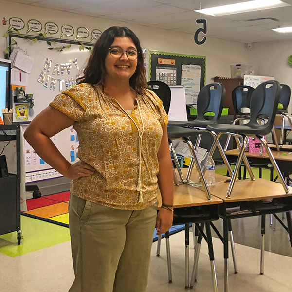 Alexa Lawrence in her classroom