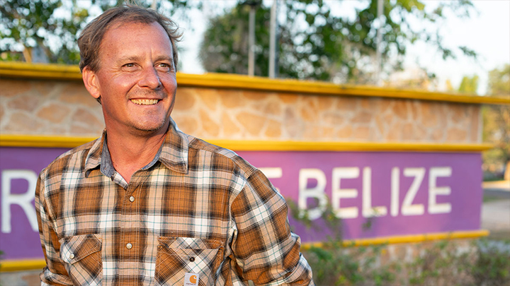 Al Schleicher on the University of Belize campus.