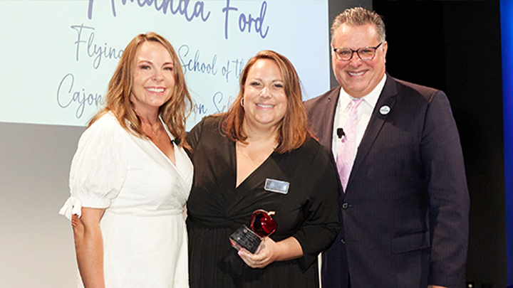 Amanda Ford (center) at the Salute to Teachers reception.