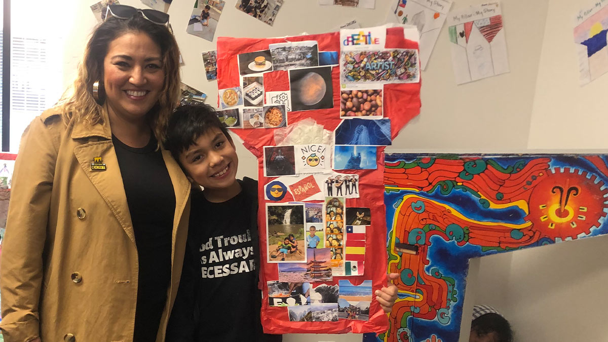 Candice Arancibia with her son Agustín.