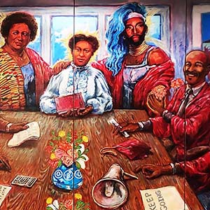 University Library Addition's mural honoring SDSU's history of Black leadership.