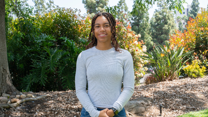 A portrait of Jazzlyn Matthews on the SDSU campus