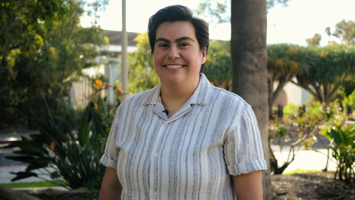 A portrait of Maria Martin on campus