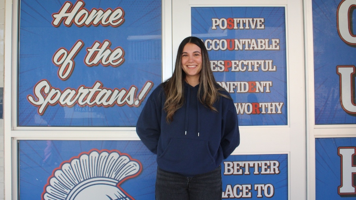 A smiling Anaiz Moreno, an English teacher at Central Union High School in El Centro