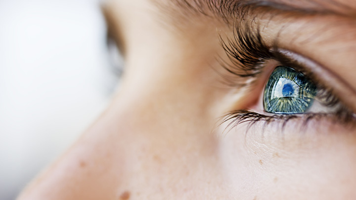 zoom up on woman's eyes