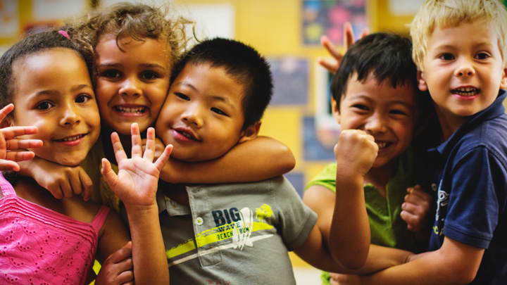 Group of children at the center